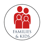 Families and kids icon symbolizing parents and children for Ameriquins™ family-friendly programs.
